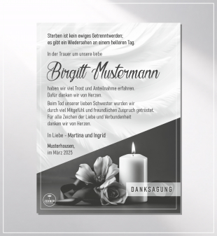Zehner Bestattungen Trauerdruck Danksagung